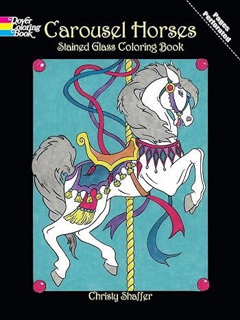 Carousel Horses Stained Glass Coloring Book