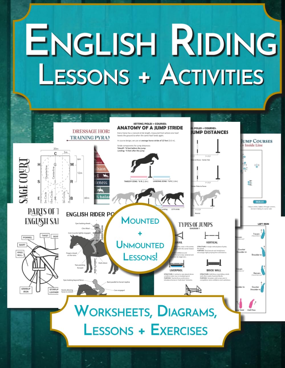 English Riding Lessons & Activities: Arena Exercises and Worksheets for Equestrian Students & Riding Instructors